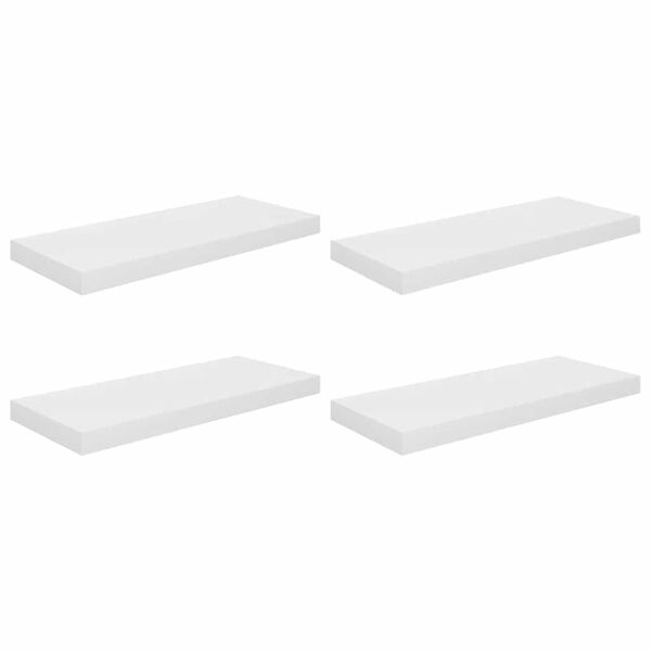 vidaXL &Eacute;tag&egrave;re murale flottante 4 pcs Blanc brillant 60x23,5x3,8cm MDF