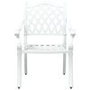 vidaXL Ensemble de salle &agrave; manger pour jardin 5 pcs Blanc Aluminium