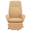 vidaXL Chaise de relaxation avec repose-pied Cr&egrave;me Tissu microfibre