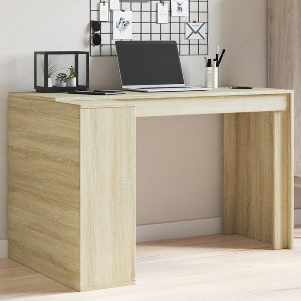 vidaXL Bureau ch&ecirc;ne sonoma 123,5x73,5x75 cm bois d'ing&eacute;nierie