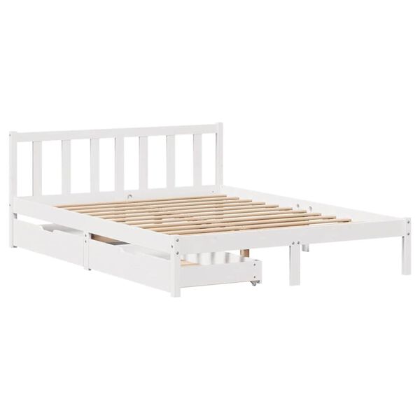 vidaXL Cadre de lit sans matelas blanc 120x190 cm bois de pin massif
