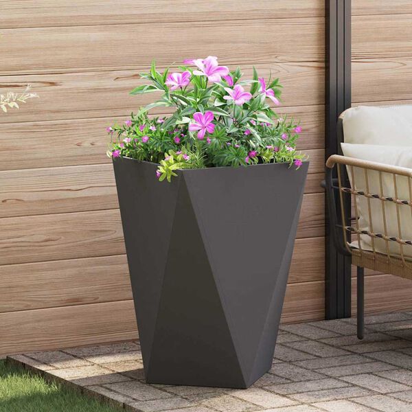 vidaXL Jardini&egrave;re 2 pcs Noir 50 x 50 x 75 cm Acier
