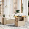vidaXL Salon de jardin avec coussins 5 pcs beige r&eacute;sine tress&eacute;e