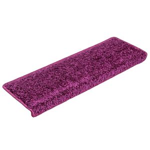 vidaXL Tapis d'escalier 15 pi&egrave;ces 65 x 21 x 4 cm Violet Bord rectangulaire