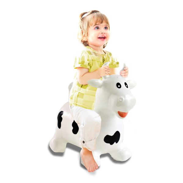 JAMARA Taureau rebondissant avec pompe Blanc et noir