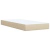 vidaXL Sommier &agrave; lattes de lit avec matelas Cr&egrave;me 90x200 cm Tissu