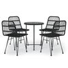 vidaXL Ensemble &agrave; manger de jardin 5 pcs Noir R&eacute;sine tress&eacute;e