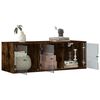 vidaXL Armoire murale avec portes en verre ch&ecirc;ne fum&eacute; 102x37x35 cm