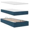 VidaXL Cadre de lit ottoman avec matelas bleu fonc&eacute; 180x200 cm velours