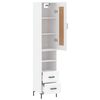 vidaXL Buffet haut Blanc 34,5x34x180 cm Bois d'ing&eacute;nierie