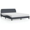 vidaXL Cadre de lit Dover gris fonc&eacute; 152x203 cm velours