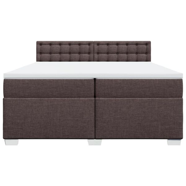 vidaXL Sommier &agrave; lattes de lit avec matelas Marron fonc&eacute; 200x200 cm