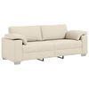 vidaXL Sofa 3 places Beige 220 cm Tissu en lin m&eacute;lang&eacute;