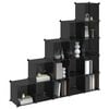 vidaXL Cubes de rangement 15 pcs Noir PP