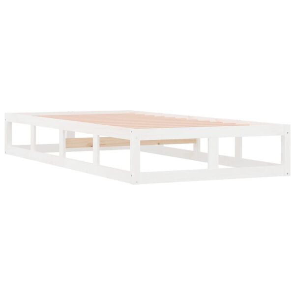 vidaXL Cadre de lit sans matelas blanc 90x200 cm bois massif