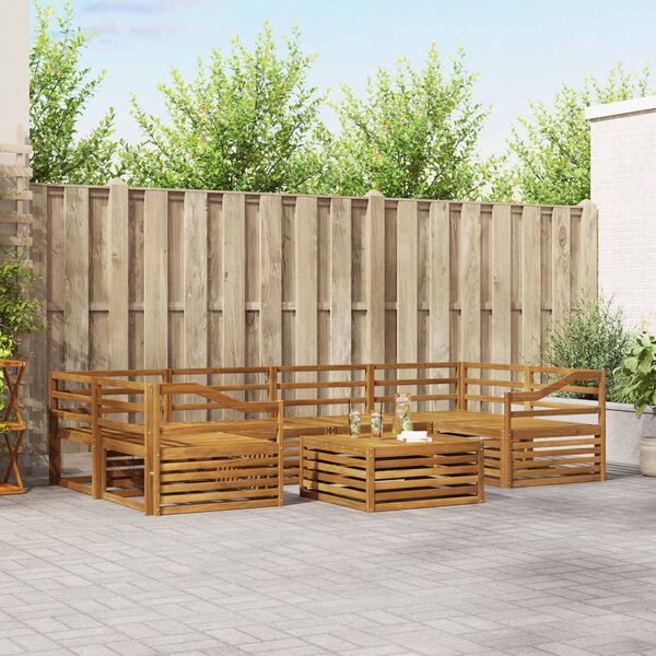 vidaXL Ensemble de canap&eacute;s d'ext&eacute;rieur 7 pcs Naturel