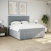 vidaXL Sommier &agrave; lattes de lit avec matelas Gris clair 200x200cm Tissu