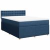 vidaXL Sommier &agrave; lattes de lit avec matelas Bleu 140x190 cm Tissu