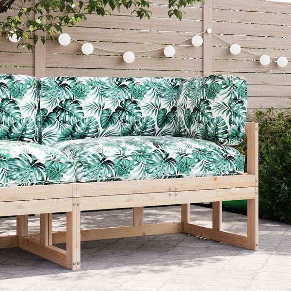 vidaXL Set de coussins de palette Floral 3 pcs Motif Feuille Verte
