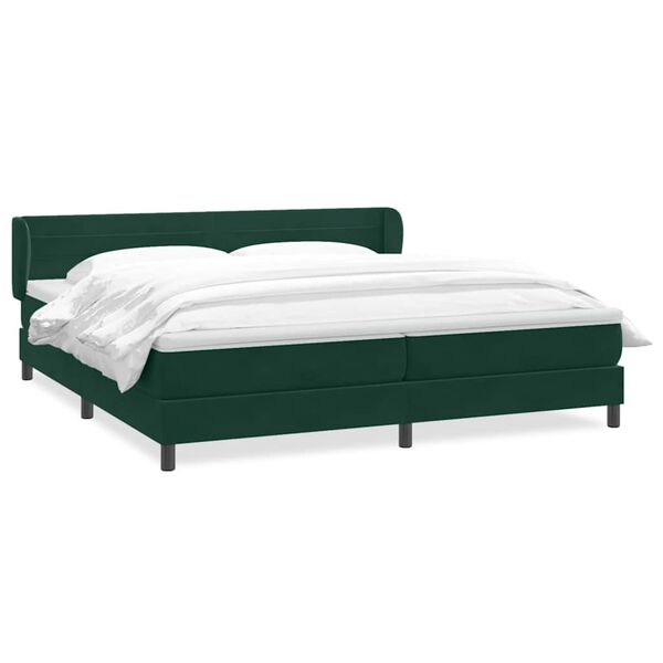 vidaXL Sommier &agrave; lattes de lit et matelas vert fonc&eacute; 180x220cm velours