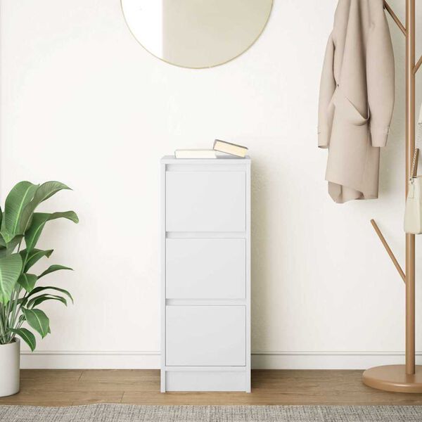 vidaXL Buffet blanc 29,5x34x76 cm bois d'ing&eacute;nierie