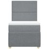 vidaXL Sommier &agrave; lattes de lit et matelas Gris clair 90x190 cm Tissu