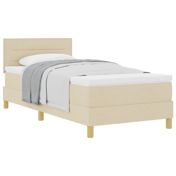 vidaXL Lit &agrave; ressorts avec matelas Cr&egrave;me 80 x 200 cm tissu