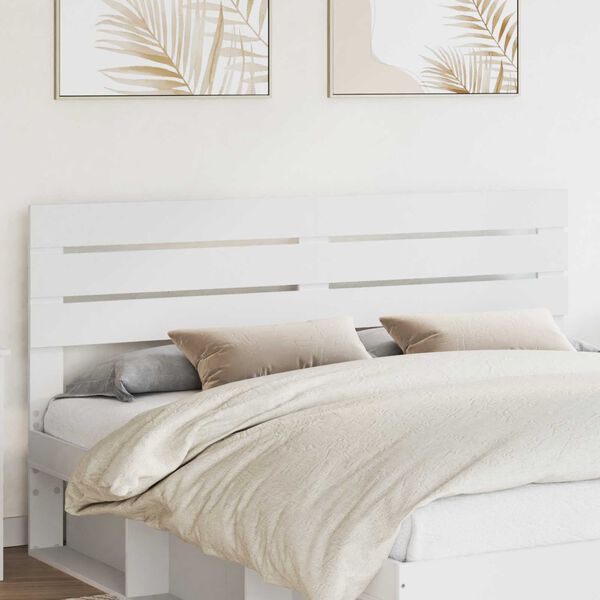 vidaXL T&ecirc;te de lit Blanc 180 cm Bois d'ing&eacute;nierie