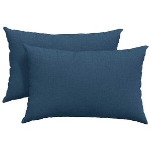 vidaXL Coussins de canap&eacute; 2 pcs Bleu 60 x 40 cm tissu