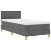 vidaXL Lit &agrave; ressort LED avec bandes LED Gris fonc&eacute; 90 x 190 cm tissu