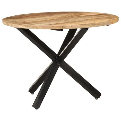 vidaXL Table à dîner ronde 100x100x75 cm Bois de manguier brut