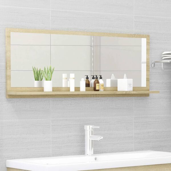 vidaXL Miroir de salle de bain Ch&ecirc;ne sonoma 100x10,5x37 cm Agglom&eacute;r&eacute;