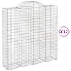 vidaXL Paniers &agrave; gabions arqu&eacute;s 12 pcs 200x50x200/220 cm Fer galvanis&eacute;
