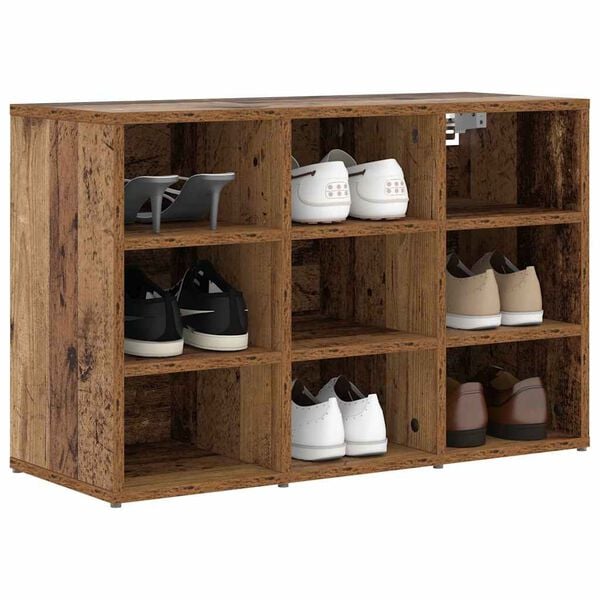 vidaXL Cabinet &agrave; chaussures avec &eacute;tag&egrave;re Bois ancien 77,5 x 30 x 51 cm