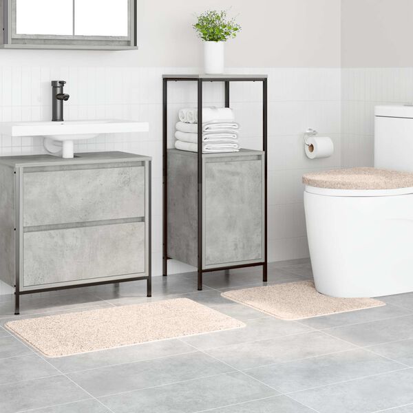 vidaXL Ensemble de tapis de bain antid&eacute;rapants 3 pcs Cr&egrave;me PP