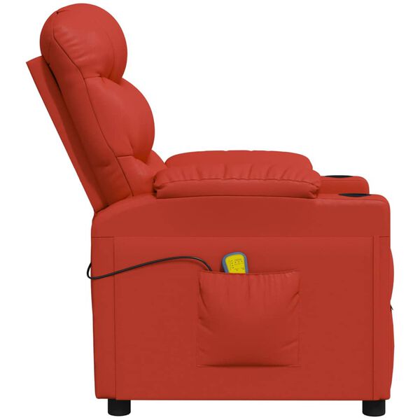 vidaXL Fauteuil de massage Rouge Similicuir