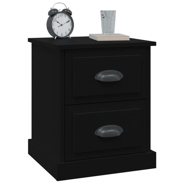 vidaXL Table de chevet noir 39x39x47,5 cm bois d&rsquo;ing&eacute;nierie