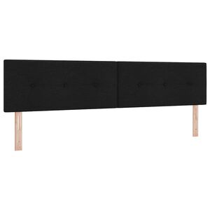 vidaXL Tête de lit avec tête de lit Noir 200 cm tissu