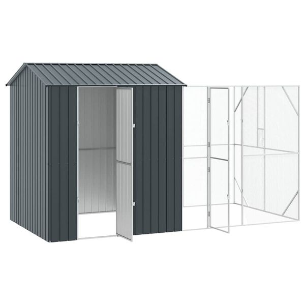 vidaXL Cage pour oiseaux Anthracite 418 x 210 x 247 cm Acier galvanis&eacute;