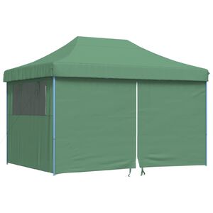 vidaXL Tente de r&eacute;ception pliable escamotable 4 parois lat&eacute;rales vert