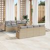 vidaXL Ensemble de canapé de jardin 9 pcs Beige et Gris clair