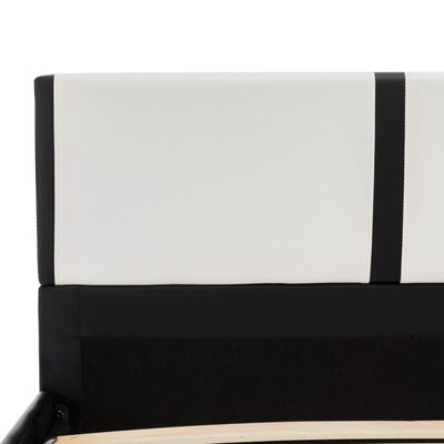 vidaXL Cadre de lit Blanc et noir Similicuir 90 x 200 cm