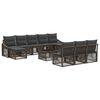 vidaXL Ensemble de canap&eacute; de jardin 11 pc Gris polyrotin