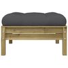vidaXL Canapé de jardin avec coussins et repose-pied 3 places