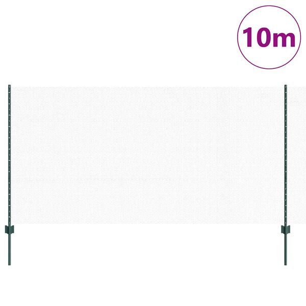 vidaXL Cl&ocirc;ture avec poteau Vert 1,2 x 10 m Acier et PVC