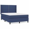vidaXL Sommier &agrave; lattes de lit avec matelas Bleu 140x200 cm Tissu