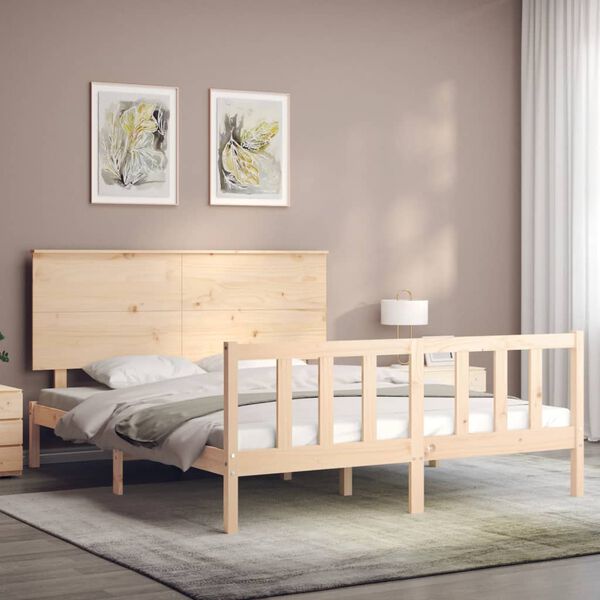 vidaXL Cadre de lit sans matelas bois de pin massif