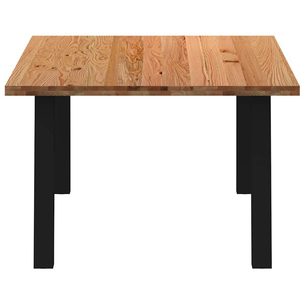 vidaXL Table à manger avec bord naturel bois de chêne massif rectangulaire