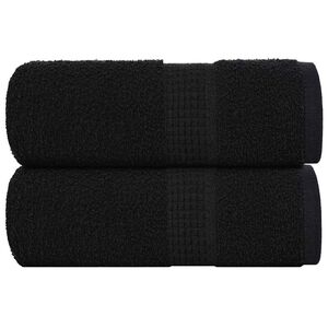 vidaXL Serviettes de toilette FROGN 2 pi&egrave;ces Noir 30x30 cm 360 g/m&sup2;