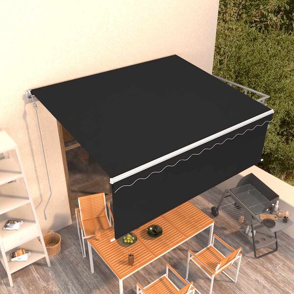 vidaXL Auvent automatique r&eacute;tractable avec store 4,5x3 m Anthracite